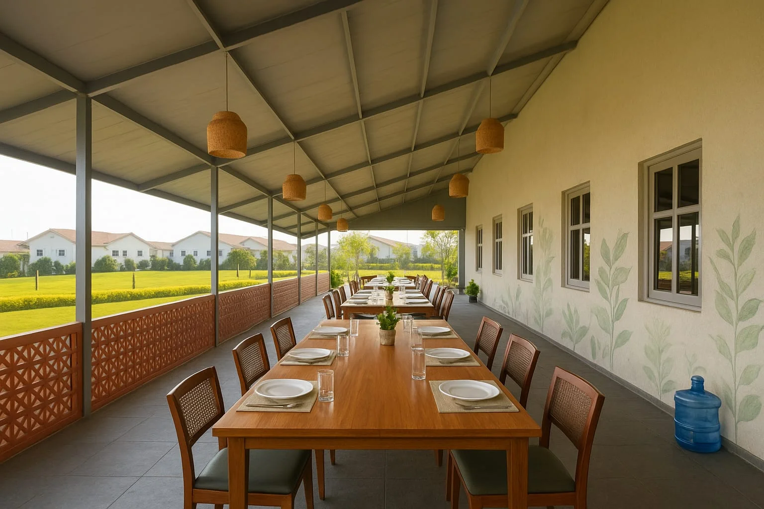 ALOHA Resorts — open-air dining with resort lawn views