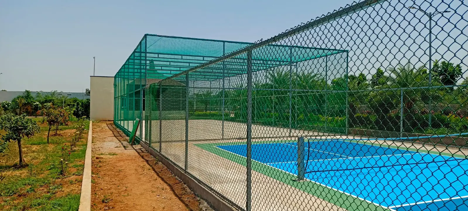 Outdoor sports and activity court at ALOHA Resorts — pool day outing near Hyderabad