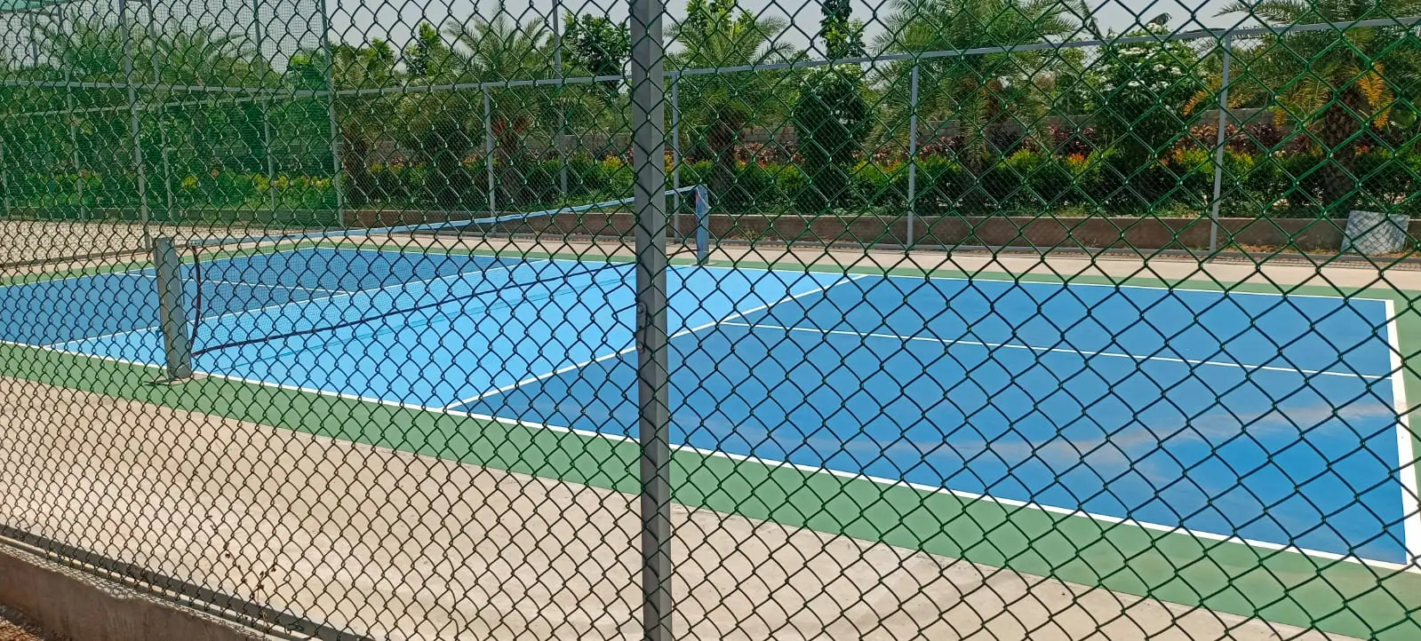 Sports court at ALOHA Resorts — outdoor team activities for corporate day outings near Hyderabad